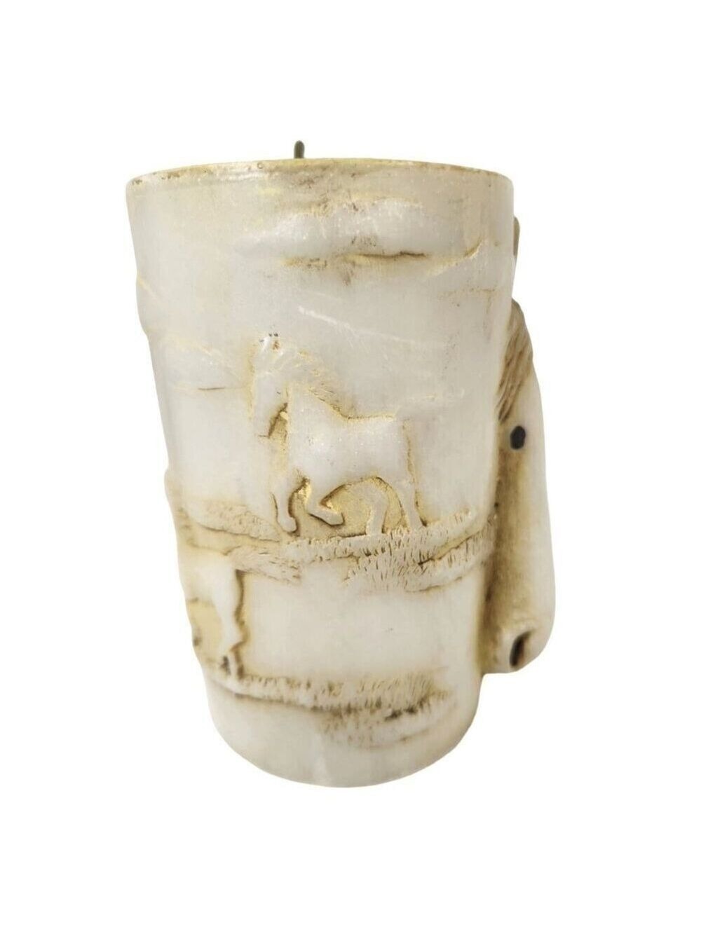 Horse Candle Decor 3D Pillar Candle Cream Color 5.5 Inch Beautiful Animal Spirit - Picture 3 of 7